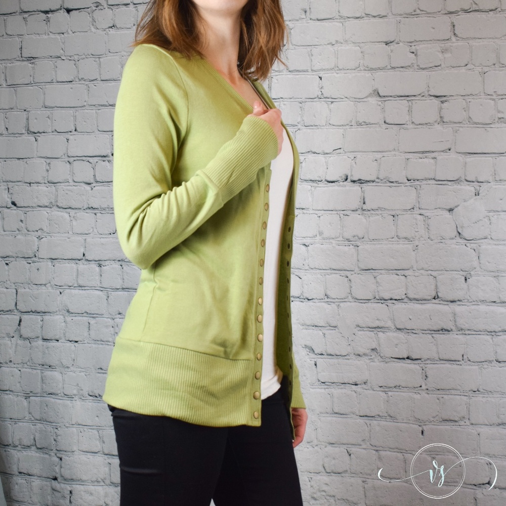 Sage Button Up Cardigan